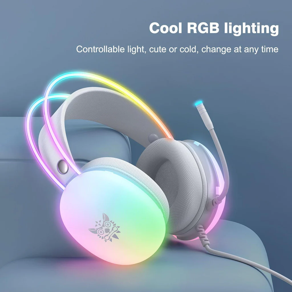 ONIKUMA X25 RGB Gaming Headset – 360° Mikrofon, 3D Stereo Ses, Dinamik RGB Işıklar ile E-Spor Keyfi
